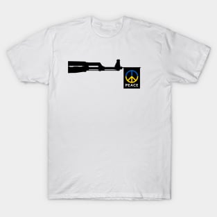 Peace sign at the end of the gun T-Shirt